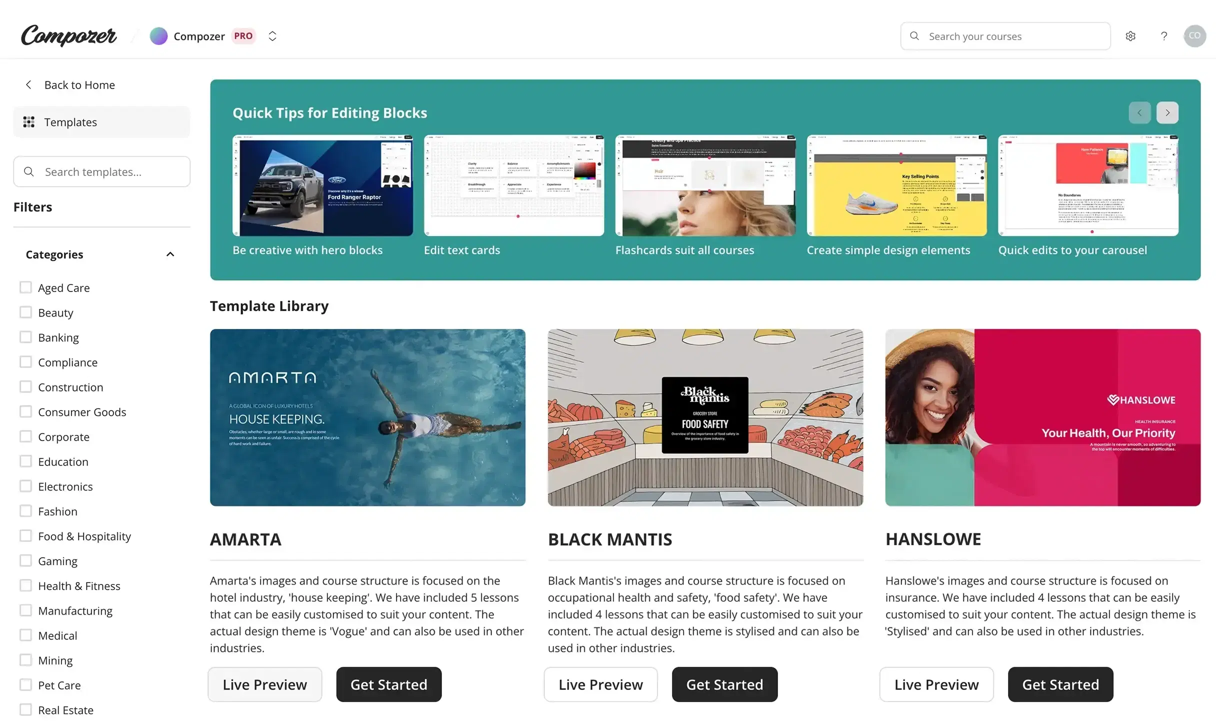 Create beautiful eLearning courses